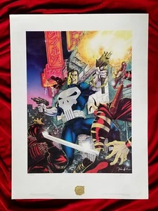 1989 Bad Night for Ninjas PUNISHER Jim Lee SIGNED Lithograph Print 1167/2500 - Picture 1 of 8