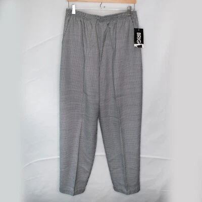 NEW Briggs High Rise Houndstooth Pants Womens 14 Black White Pull On Work KK05X - Image 1 of 4