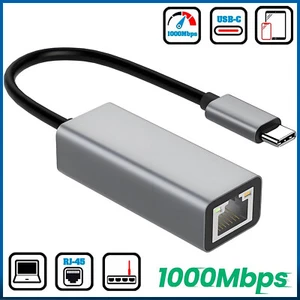 USB C auf Ethernet Adapter Typ C auf RJ45 Netzwerkadapter Gigabit LAN Büchse - Bild 1 von 8