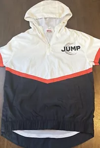 Jump Pullover Windbreaker Men’s S Small White Black Orange Lightweight Mesh Line - Picture 1 of 9