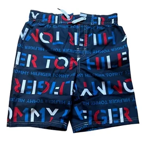 Tommy Hilfiger Boy's Tommy Quadrant Swim Boardshorts Navy Blue Size L 16/18 NWT - Picture 1 of 7