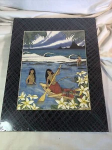 Hawaiian Girl Watercolor Print by Brett Keast 153/300 ~ signed - Picture 1 of 9