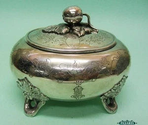 Caja de etrog de plata imperial rusa Emil Radke Josef Sosnkowski 1883 - Imagen 1 de 6