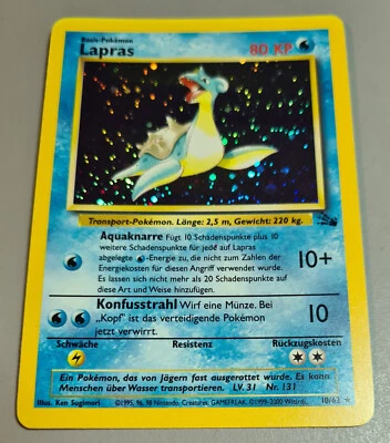 Lapras # 10/62 Rare Holo aus Fossil 2000 Pokemon DE Near Mint to Mint Vintage - Bild 1 von 4