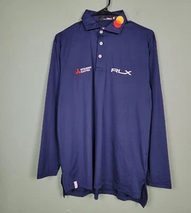 Men's M RLX Ralph Lauren Tour Issue Collar Logo Pony Master Button Golf Polo - Picture 1 of 3