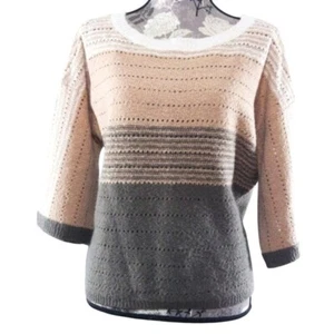 Suéter Caslon Mujer S Mezcla de Lana Ombre Pullover Suave Marrón Tostado Beige De Colección Acogedor - Imagen 1 de 6