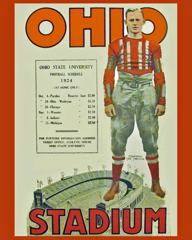 OHIO STATE BUCKEYES POSTER (1924 Home Game Schedule) - 8x10 Color Photo Cover