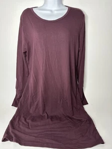 Athleta Plum Purple Long Sleeve Cut Out Back Crossover Sweatshirt Dress Size S - Picture 1 of 5
