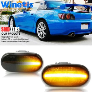 2X Smoke Lens Sequential LED Signal Side Marker Lights For 2000-2009 Honda S2000 - Bild 1 von 8