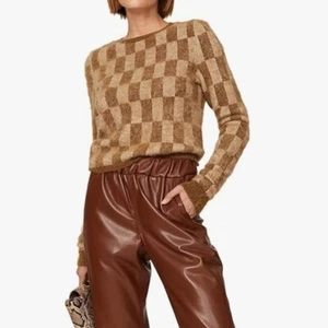 Nanushka Feline Check Sweater Brown, X-Small - Picture 1 of 5