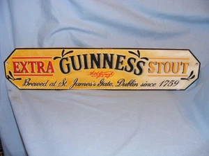 Letrero Publicitario Guinness Hierro Fundido Hombre Cueva Casa Pub Irlandés Extra Robusto 56 cm - Imagen 1 de 2