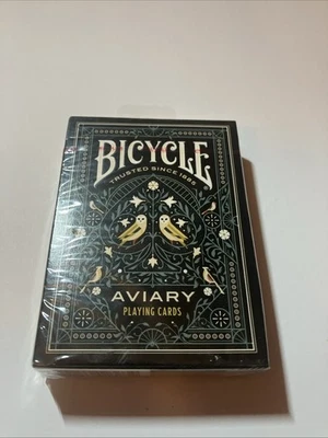 Bicycle Playing Cards AVIARY TEAL Deck Custom Owl Face & Suit Vintage Floral - Image 1 of 2