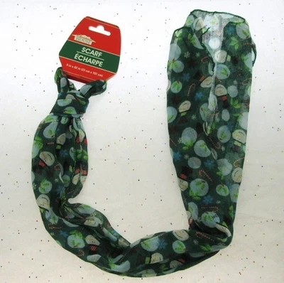 Holiday Scarf ~ Snow Man on Green ~ Seasonal ~ Light Weight - Image 1 of 4
