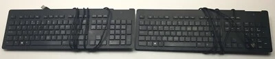 2x HP TPC-C001K ENGLISH UK QWERTY BLACK KEYBOARD USB BUILT IN SMART CARD READER - Image 1 of 4