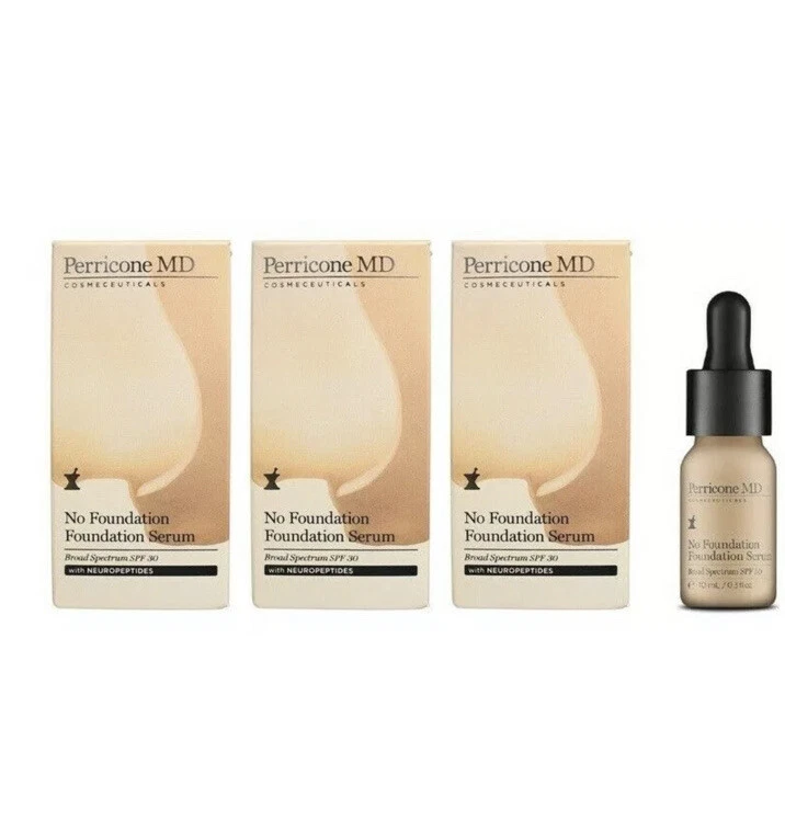 3x Perricone MD No Foundation Foundation Serum (Höhenpack), 3x 10ml, Neu in OVP