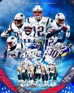 New England Patriots Super Bowl LIII Champs Collage 8x10 NFL Fútbol Foto - Imagen 1 de 1