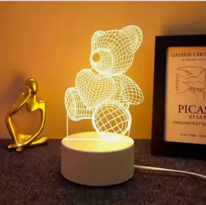 Creative 3D LED Night Light USB Table Lamp Illusion Lamp Kids Girl Birthday Gift - Picture 1 of 7