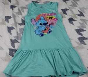 Disney Soft Aqua Blue Dress Lilo and Stitch "Music is Life" XS (4/5) - Picture 1 of 8