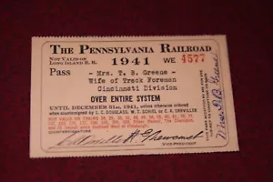 1941 Pennsylvania Railroad Pass - Picture 1 of 2