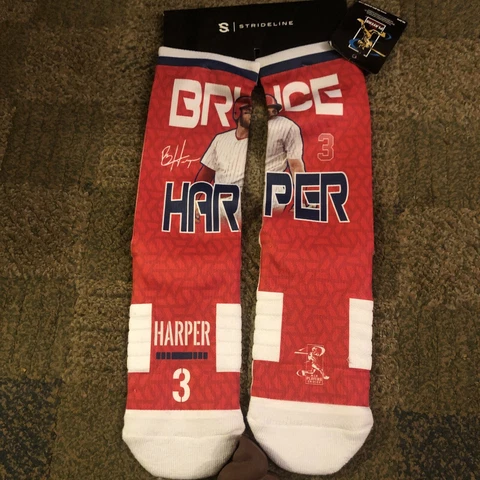 BRYCE HARPER 3 PHILADELPHIA PHILLIES MENS CREW SOCKS OSFM MLB BASEBALL JERSEY Cover