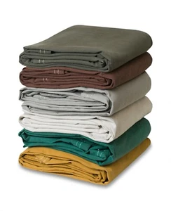 Heavy Duty Canvas Tarp - 100% Cotton Canvas - Water and Mildew Resistant - Picture 1 of 10