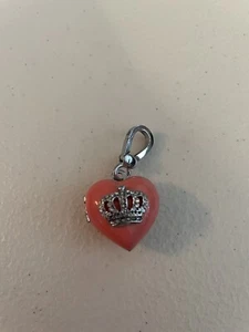 Juicy Couture - Pink Enamel Puffy Heart Locket w/Juicy Couture Crown on Face - Picture 1 of 4