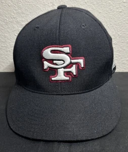 SAN FRANCISCO 49ERS Football REEBOK Fitted NFL Hat Size 7 1/8 Vintage Black Wool - Picture 1 of 9