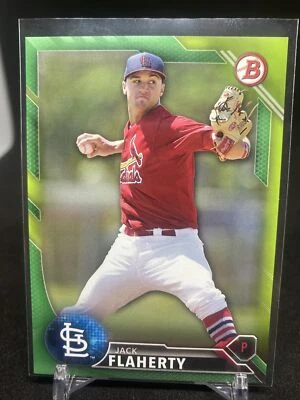 2016 Bowman Prospects Green 38/99 #BP89 Jack Flaherty - Image 1 of 2