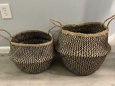New Home Essentials Round Seagrass Baskets, Set Of 2