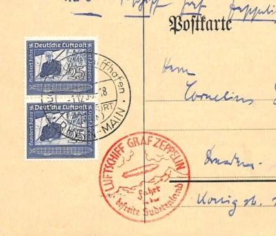 GERMANY GRAF ZEPPELIN Air Mail Card 1938 *SUDETENLAND FAHRT* Reichenberg LZ305 - Image 1 of 4