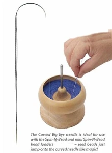 Aguja, 2 cuentas flexibles curvas de ojos grandes para máquinas de cuerdas y spin-n-bead - Imagen 1 de 4