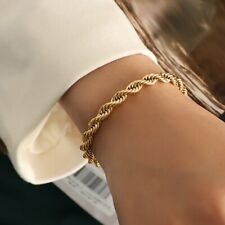 18K Gold Plated Titanium Twisted Rope Bracelet