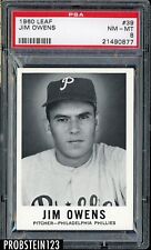 1960 Leaf #39 Jim Owens Philadelphia Phillies PSA 8 NM-MT