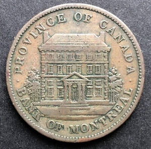 1842 Kanada, Bank of Montreal One Penny Bank Medaille Nr.11 - Bild 1 von 4