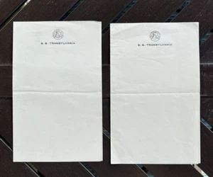 1920-30s SS Transylvania - Lot of 2 Stationery Pages - Anchor Line - Picture 1 of 1