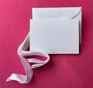 TIFFANY & Co. 1 ENVELOPE, 1 NOTE CARD BLANK EMBOSSED, 1 Ribbon White Satin -NEW - Picture 1 of 12