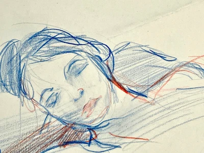 NEUE WILDE Malerei 1979 Farbstiftzeichnung Künstler der GALERIE HEINZ HOLTMANN - Bild 1 von 4