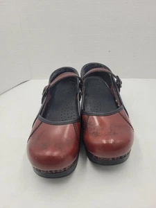 Dansko Marcelle Mary Jane Shoe Clog 37 / 6.5 7 Oxblood Red Leather Professional - Picture 1 of 9