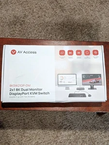 AV Access 2 Computer / Dual Mon KVM Switch 8K @ 60Hz 4K @ 165Hz 8KSW21DP-DM - Afbeelding 1 van 7