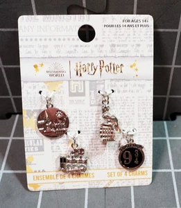Harry Potter Silver Hogwarts Charm Set of 4 - Picture 1 of 2