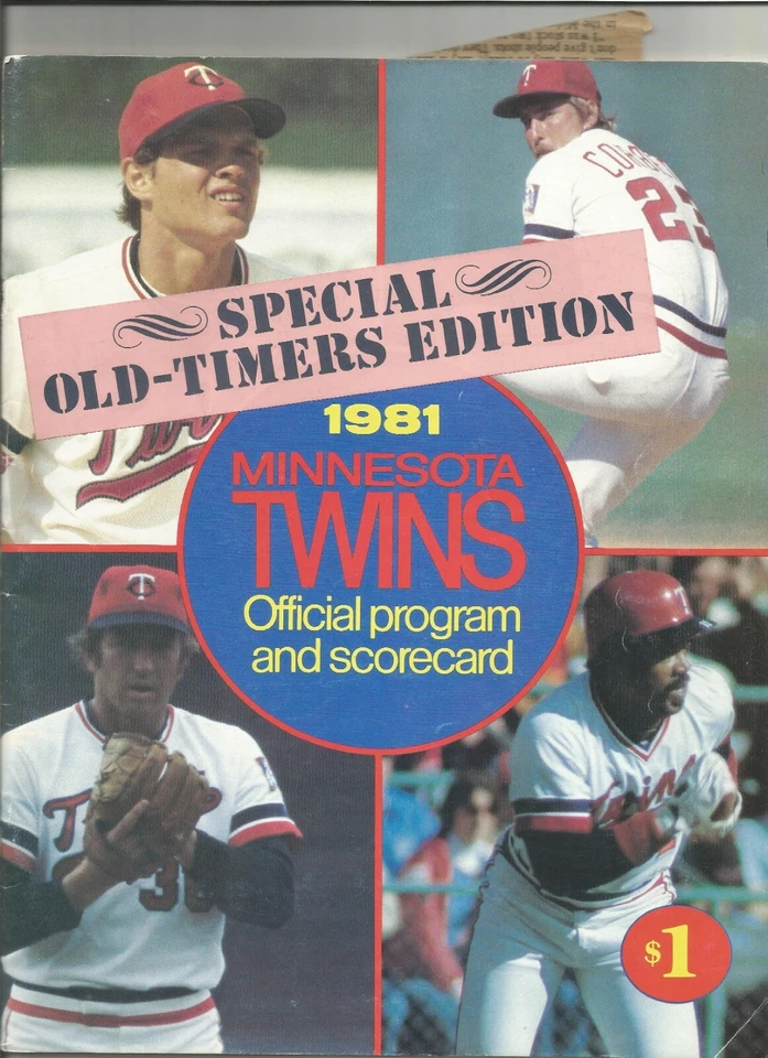 MINNESOTA TWINS 1981 SPECIAL OLD-TIMERS Program and Scorecard - Image 1 of 1