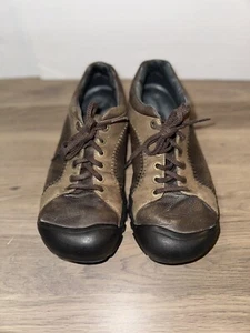 KEEN Two-tone Brown Leather Lace-up Hiking Shoes Walking Sneakers - Men’s 10.5 - Picture 1 of 10