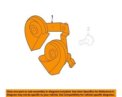 FORD OEM 05-24 E-150 Club Wagon Electrical Horn-Horn 8C2Z13832C - Image 1 of 2