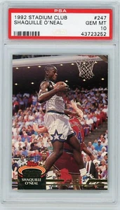 Shaquille O'Neal 1992 Stadium Club Basketball Rookie Card RC #247 Graded PSA 10 - Picture 1 of 2