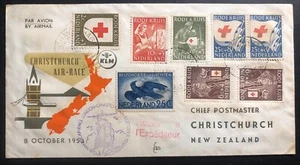 1953 The Hague Netherlands First Day Cover FDC To New Zealand Red Cross Stamp - Picture 1 of 2