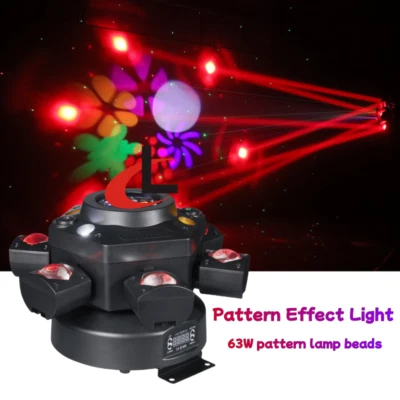 6Arms 6x10w RGBW Moving Head Laser Stage Lights Party DJ Strobe LED Effect Light - Image 1 of 4
