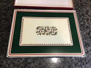 "Manteles individuales de corcho acrílico Spode Christmas Rose DE COLECCIÓN NUEVA CAJA INGLATERRA 16""x12""" - Imagen 1 de 22