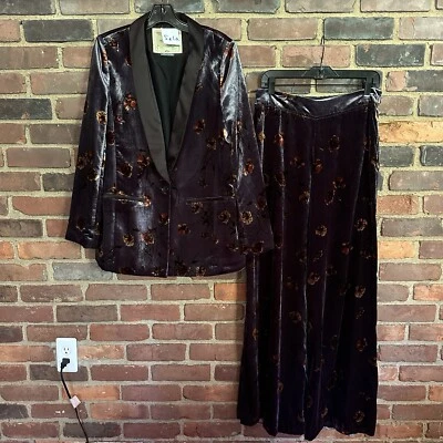 ETT ANTHROPOLOGIE:TWA Jessie 天鹅绒阔腿裤 + 纸箱夹克 — 第 1/2 张图片