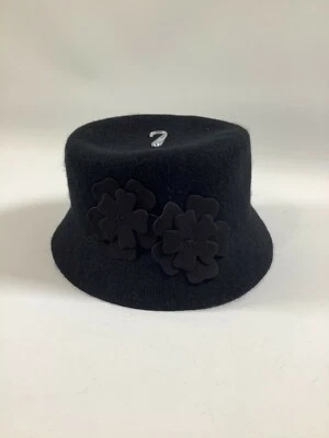 Sombrero negro para mujer Nine West N491 ¡NUEVO! Nuevo con etiquetas Foto 1 de 4