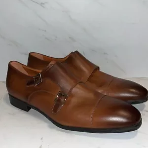 Zapato Mocasín Santoni Doble Correa Monje Cuero Talla 11 Hombre’s. (L2) - Imagen 1 de 6